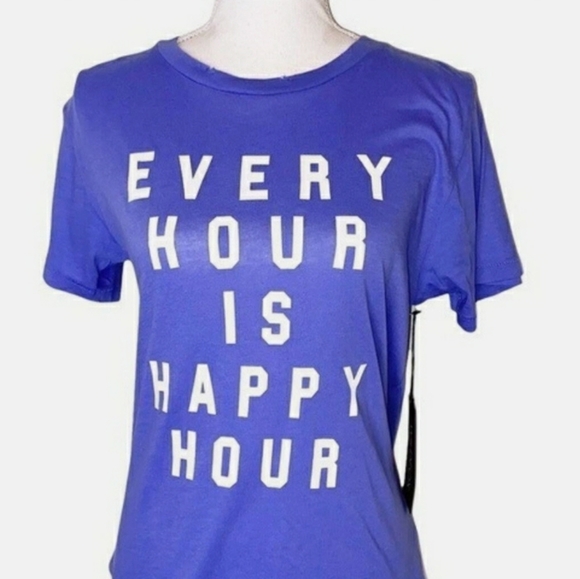 NWT Wildfox Every Hour is Happy Hour Graphic Tee - Picture 1 of 5